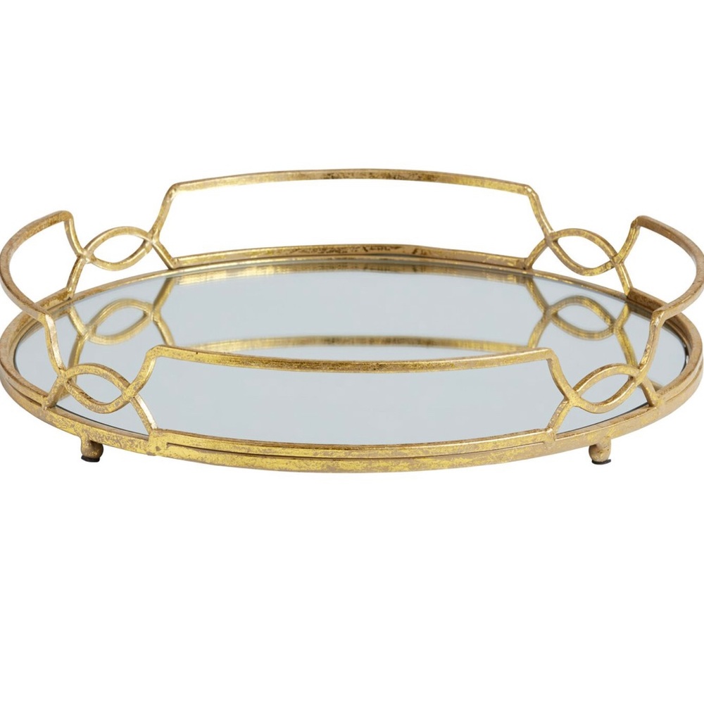 Large World Market Mirrored Tray